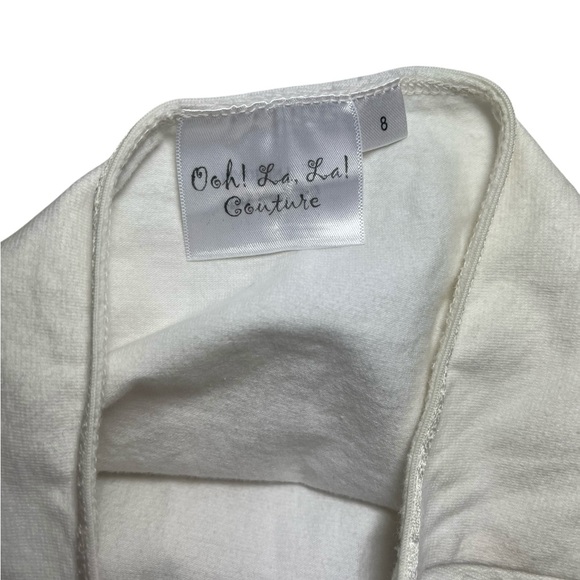 La La Couture Little Girls Flower Girl Wedding Dress White Tulle Beaded Halter 8 - Picture 5 of 16